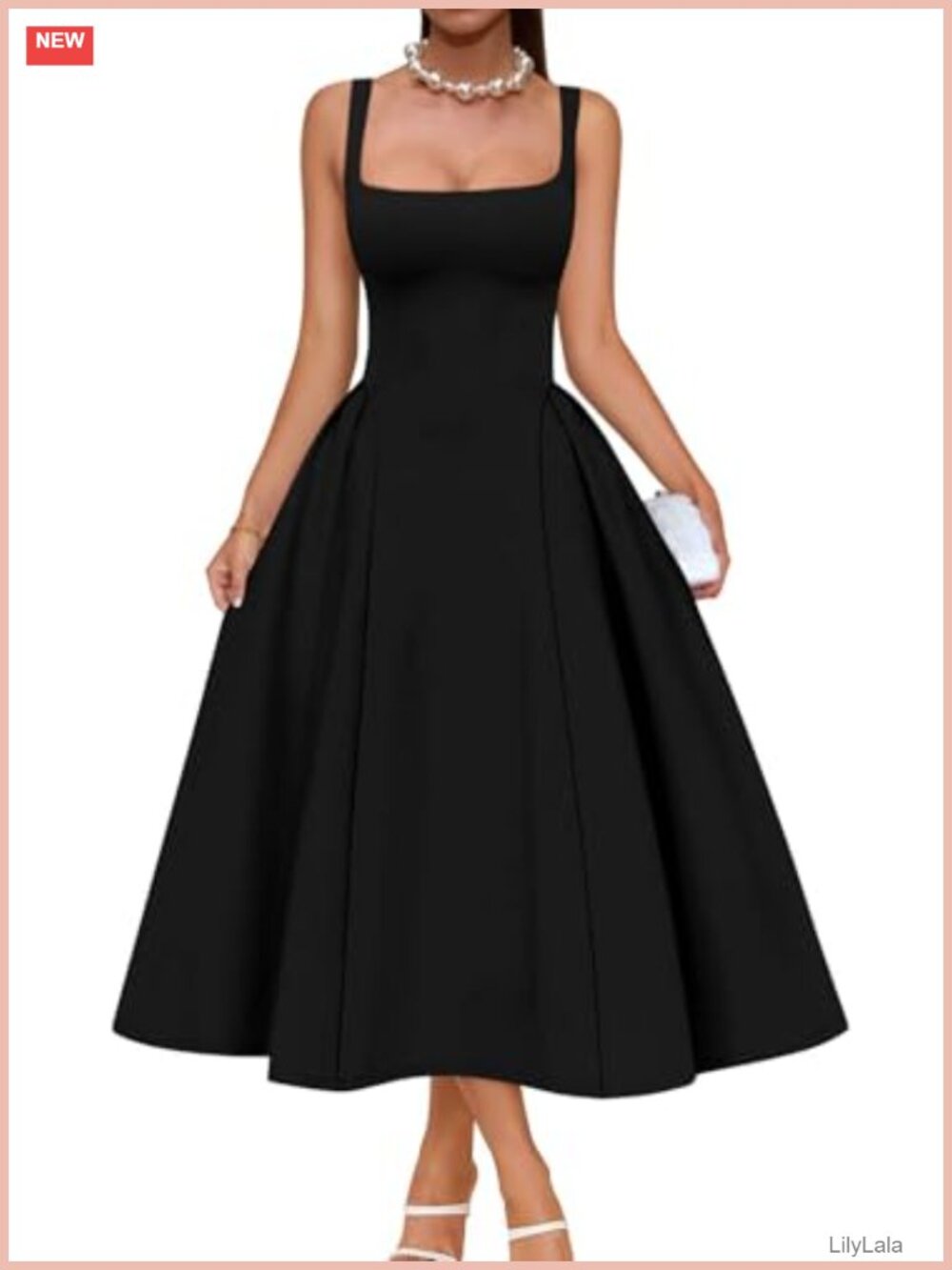 Swing A Line Midi Dress Square Neck Off Shoulder Ruched Party Formal